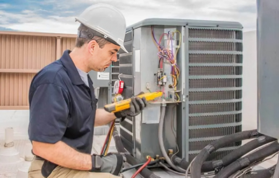 Technician restoring cooling performance during residential HVAC service visit in Idylwood